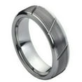 thumbnail image 1 of Tungsten Diagonal Decorated Lines Brushed Center 7MM Band Ring Size 12, 1 of 3