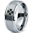 thumbnail image 1 of Tungsten Directional Pad Buttons Gaming Controller Band Ring 8mm Men Women Comfort Fit Gray Step Bevel Edge Brushed Polished, 1 of 4