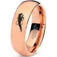 thumbnail image 1 of Tungsten Dog Hurdling Jumping Through Obstacles Band Ring 7mm Men Women Comfort Fit 18k Rose Gold Dome Polished, 1 of 4