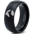 thumbnail image 1 of Tungsten Dog Puppy Yin Yang Band Ring 8mm Men Women Comfort Fit Black Dome Polished, 1 of 4