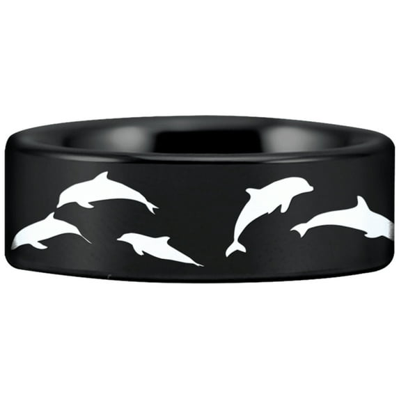 Tungsten Dolphin Ring