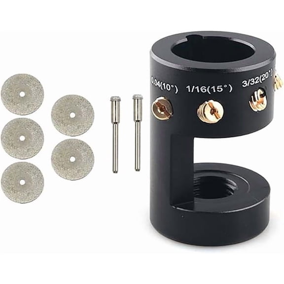 Tungsten Electrode Sharpener Grinder Head, Aluminum TIG Welding Tool with Cut-Off Slot, Multi-Angle & Offset, 5X 25mm Double Diamond Wheels, 2X Connecting Rods, Suitable for Most Rotary tool
