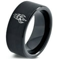 thumbnail image 1 of Tungsten Mens Wedding Band Black Minimalist Gamer Handmade Item Men Rings 13th Anniversary Gift for Him, 1 of 8