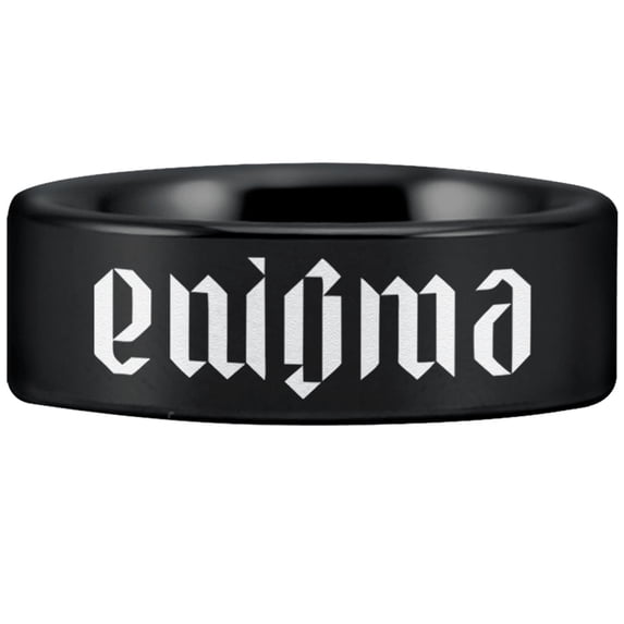 Tungsten Enigma Ring