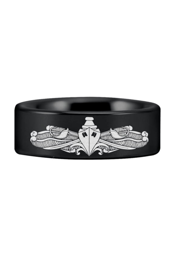 Tungsten Enlisted Surface Warfare Specialist Ring