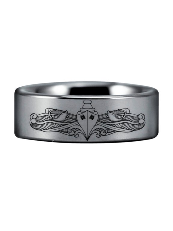 Tungsten Enlisted Surface Warfare Specialist Ring