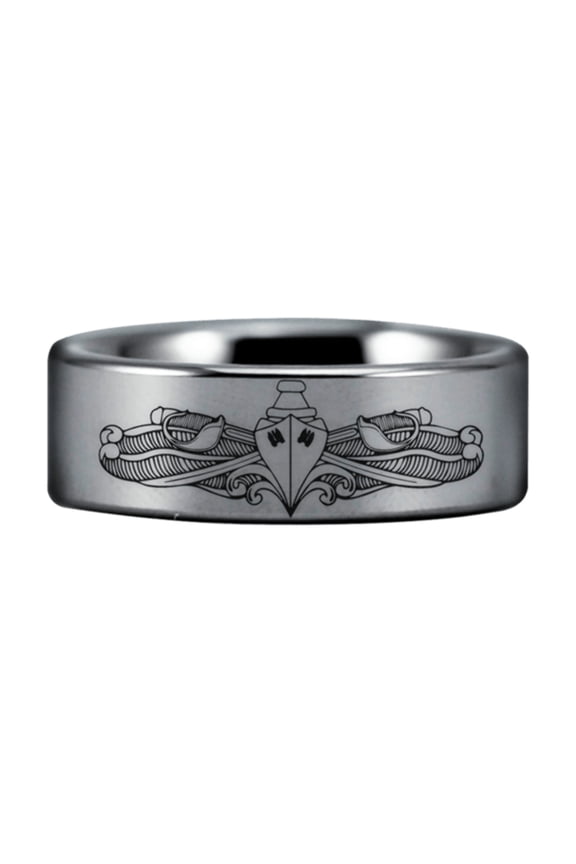 Tungsten Enlisted Surface Warfare Specialist Ring
