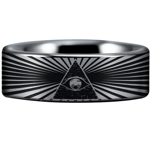 Tungsten Eye of Providence Ring