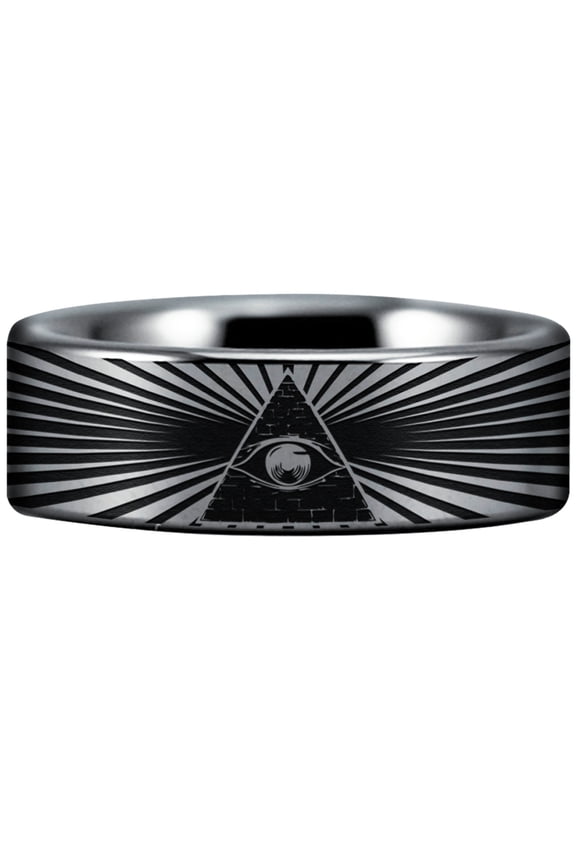Tungsten Eye of Providence Ring