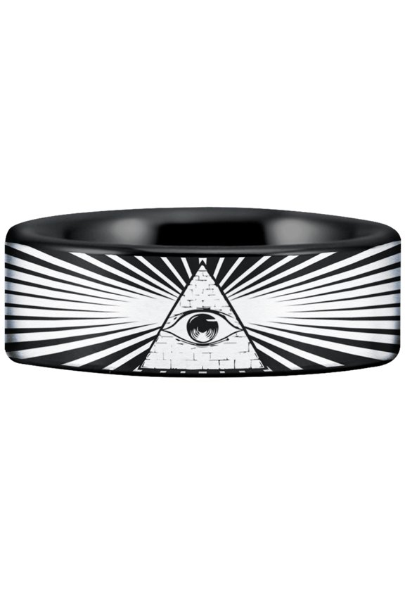 Tungsten Eye of Providence Ring
