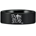 thumbnail image 1 of Tungsten Faith Over Fear Cross Ring, 1 of 5