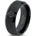 thumbnail image 1 of Tungsten Family Tree Kids Parents Parenthood Hug Band Ring 8mm Men Women Comfort Fit Black Beveled Edge Brushed Polished, 1 of 4