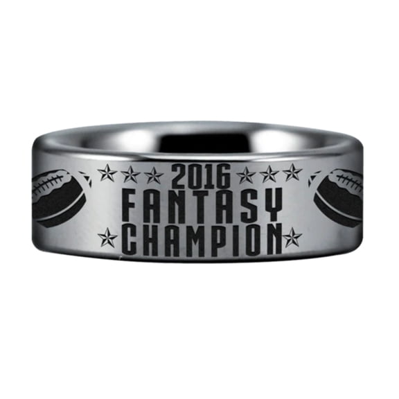 Tungsten Fantasy Football Championship Ring (8mm)
