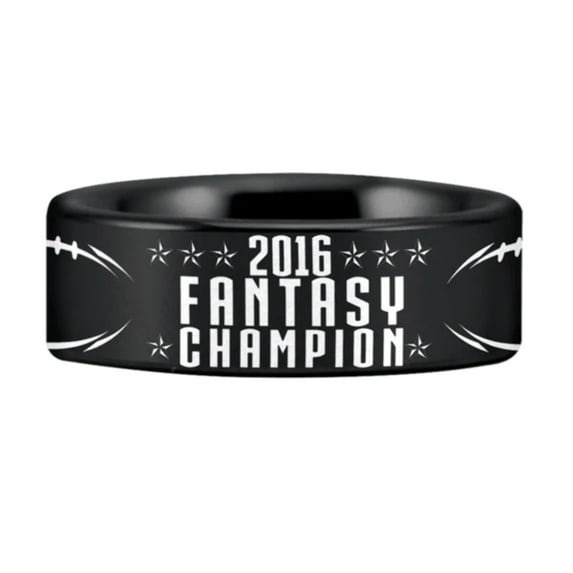 Tungsten Fantasy Football Championship Ring (8mm)