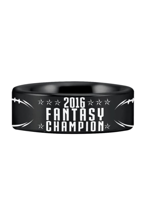 Tungsten Fantasy Football Championship Ring (8mm)