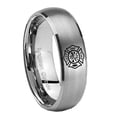 thumbnail image 1 of Tungsten Fire Department 8mm Brushed Gray Dome Polished Edges Men Ring, 1 of 1
