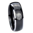 thumbnail image 1 of Tungsten Fire Department 8mm Glossy Black 2 Tone Dome Polished Edges Men Ring, 1 of 1