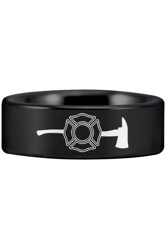 Tungsten Firefighter's Axe Ring