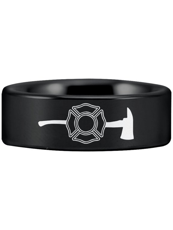 Tungsten Firefighter's Axe Ring