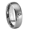 thumbnail image 1 of Tungsten Flat Christian Cross 8mm Brushed Gray Dome Polished Edges Men Ring, 1 of 1