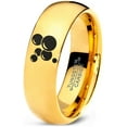 thumbnail image 1 of Tungsten Floating Air Soap Bubbles Band Ring 7mm Men Women Comfort Fit 18k Yellow Gold Dome Polished, 1 of 4