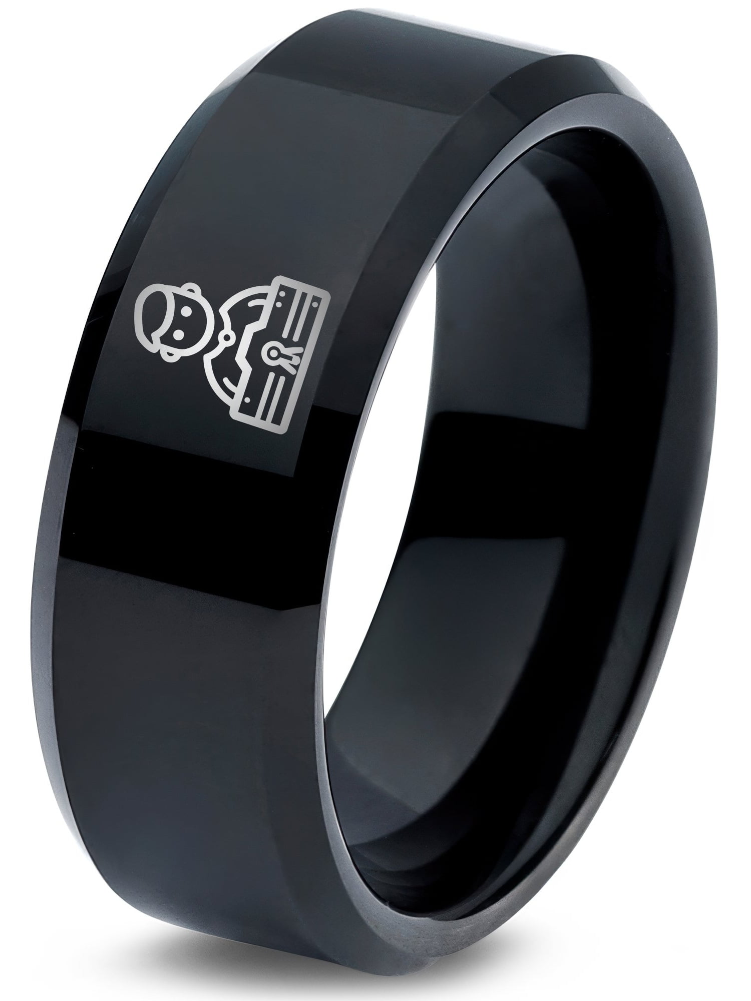 Gamer Black Jewelry Tungsten Mens Rings Fathers Day Anniversary Gifts ...