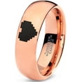 thumbnail image 1 of Tungsten Gamer Heart Band Ring 7mm Men Women Comfort Fit 18k Rose Gold Dome Polished Size 7, 1 of 4