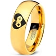 thumbnail image 1 of Tungsten Gaming Gamer Controller Pad Heart Emoji Band Ring 7mm Men Women Comfort Fit 18k Yellow Gold Dome Polished, 1 of 4