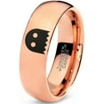 thumbnail image 1 of Tungsten Ghost Blanket Eyes Looking Band Ring 7mm Men Women Comfort Fit 18k Rose Gold Dome Polished, 1 of 4
