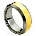 thumbnail image 1 of Tungsten Gold-Tone Plated Center Beveled Edge Band Ring Size 8.5, 1 of 3