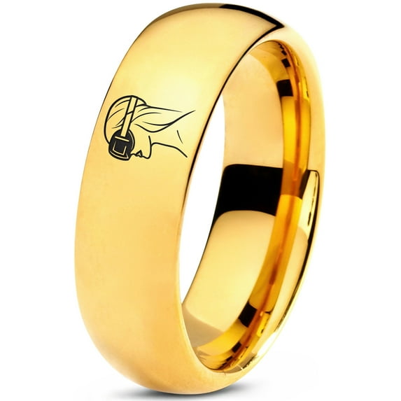 Tungsten Gold Womans Ring Graduation Gamer Girlfriend Gift Spiral Gifts for Daughter Mom