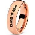 thumbnail image 1 of Tungsten Graduating Class Of 2019 Band Ring 7mm Men Women Comfort Fit 18k Rose Gold Dome Polished, 1 of 4