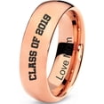 thumbnail image 1 of Tungsten Graduating Class Of 2019 Engraved Love Mom Band Ring 7mm Men Women Comfort Fit 18k Rose Gold Dome Polished, 1 of 4
