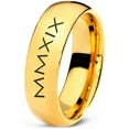 thumbnail image 1 of Tungsten Gradutaing Class Of 2019 Roman Numerals Engraved Band Ring 7mm Men Women Comfort Fit 18k Yellow Gold Dome Polished, 1 of 4