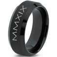 thumbnail image 1 of Tungsten Gradutaing Class Of 2019 Roman Numerals Engraved Band Ring 8mm Men Women Comfort Fit Black Beveled Edge Brushed Polished, 1 of 4