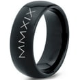 thumbnail image 1 of Tungsten Gradutaing Class Of 2019 Roman Numerals Engraved Band Ring 8mm Men Women Comfort Fit Black Dome Polished, 1 of 4