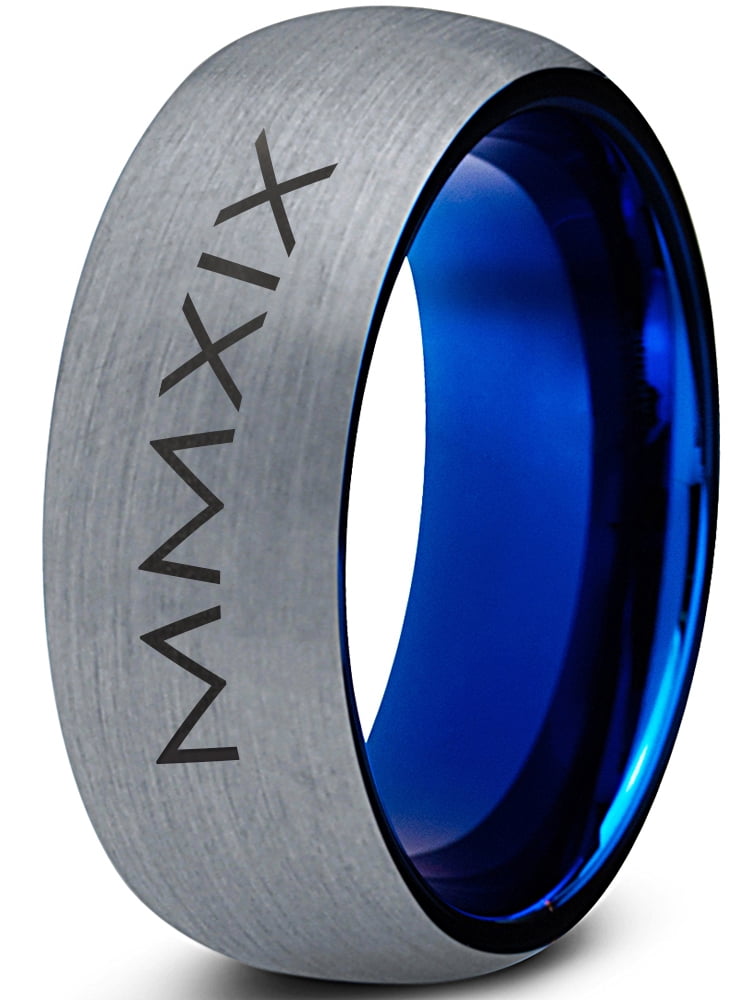 Tungsten Gradutaing Class Of 2019 Roman Numerals Engraved Band Ring 8mm