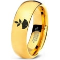 thumbnail image 1 of Tungsten Growing Planting Nature Plant Band Ring 7mm Men Women Comfort Fit 18k Yellow Gold Dome Polished, 1 of 4