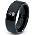 thumbnail image 1 of Tungsten Growing Planting Nature Plant Band Ring 8mm Men Women Comfort Fit Black Beveled Edge Polished, 1 of 4