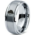 thumbnail image 1 of Tungsten Growling Angry Gorilla Ape Band Ring 8mm Men Women Comfort Fit Gray Step Bevel Edge Brushed Polished, 1 of 4