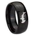 thumbnail image 1 of Tungsten Hammerhead Shark 8mm Glossy Black Polished Dome Men Ring, 1 of 2