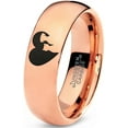 thumbnail image 1 of Tungsten Heart Yin Yang Dog Cat Lovers Band Ring 7mm Men Women Comfort Fit 18k Rose Gold Dome Polished, 1 of 4