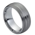 thumbnail image 1 of Tungsten High Polish Double Grooved Design Ring Size 10.5, 1 of 3