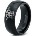thumbnail image 1 of Tungsten Hockey Ring Band Ring 8mm Men Women Comfort Fit Black Dome Polished, 1 of 4