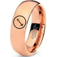 thumbnail image 1 of Tungsten Horoscope Sagitarius Band Ring 7mm Men Women Comfort Fit 18k Rose Gold Dome Polished, 1 of 4