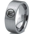 thumbnail image 1 of Tungsten Horoscope Scorpio Band Ring 8mm Men Women Comfort Fit Gray Flat Cut Brushed Polished, 1 of 4