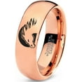 thumbnail image 1 of Tungsten Horse Horses Equestrian Equine Equidae Band Ring 7mm Men Women Comfort Fit 18k Rose Gold Dome Polished, 1 of 4