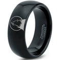 thumbnail image 1 of Tungsten Howl At The Moon Wolf Wild Soul Band Ring 8mm Men Women Comfort Fit Black Dome Polished, 1 of 4