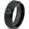 thumbnail image 1 of Tungsten Hunting Aiming Scope Band Ring 8mm Men Women Comfort Fit Black Beveled Edge Brushed Polished, 1 of 4