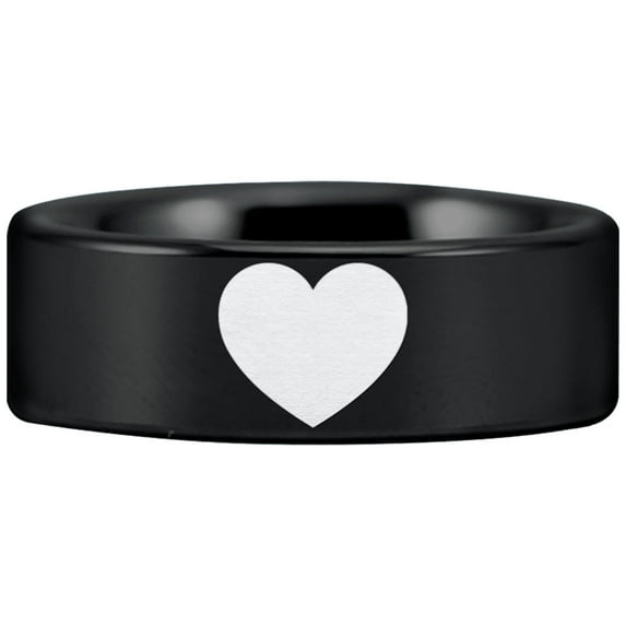 Tungsten I Heart Ring